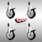 Service Caster 5 Inch 316SS Black Poly Swivel 1-1/8 Inch Expanding Stem Caster Set Lock Brake SCC-SS316TTLEX20S514-PPUB-BLK-118-4 - alternate 2